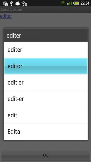 Jota Text Editorやマッシュルーム拡張から呼び出せる Spell Checker For Jota あんどろいどスマート